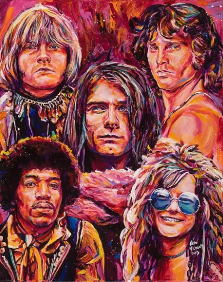 Picture of Jones, Morrison, Cobain, Hendrix & Joplin "27 Club"
