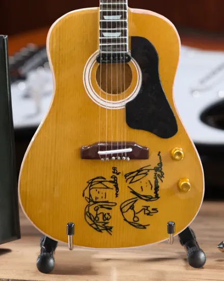 Picture of John Lennon “Give Peace a Chance” Mini Acoustic Guitar Replica - Fab Four