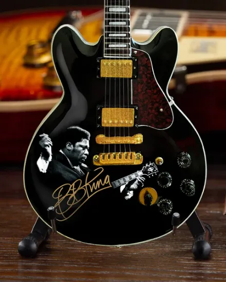 Picture of BB King Tribute Gibson ES-355 Lucille Ebony Miniature Guitar Model