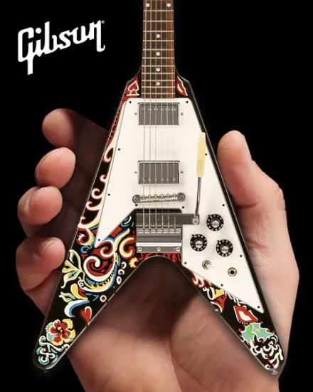 Picture of Jimi Hendrix™ Gibson Psychedelic Flying V 1:4 Scale Mini Guitar Model