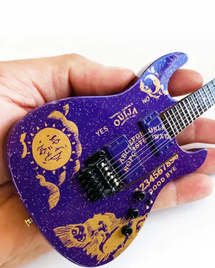 Picture of Kirk Hammett Ouija Purple Sparkle ESP Miniature Guitar Replica Collectible