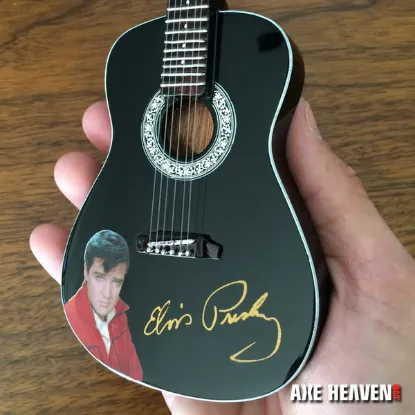 Picture of Elvis Presley Gold Signature Black Acoustic Mini Guitar