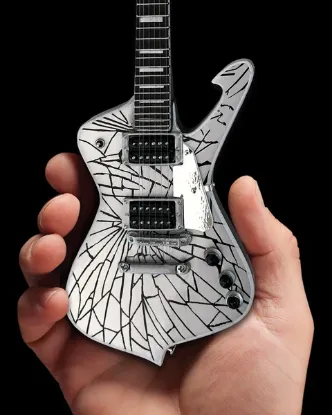 Picture of KISS Paul Stanley Cracked Mirror Iceman Miniature Guitar Model